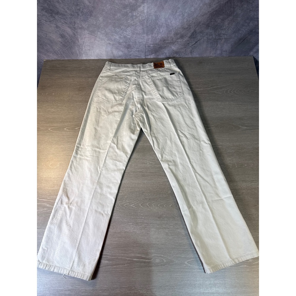 Polo Jeans Co Ralph Lauren Mens 33x33 Off White Straight Leg Cotton Pants - Picture 9 of 14